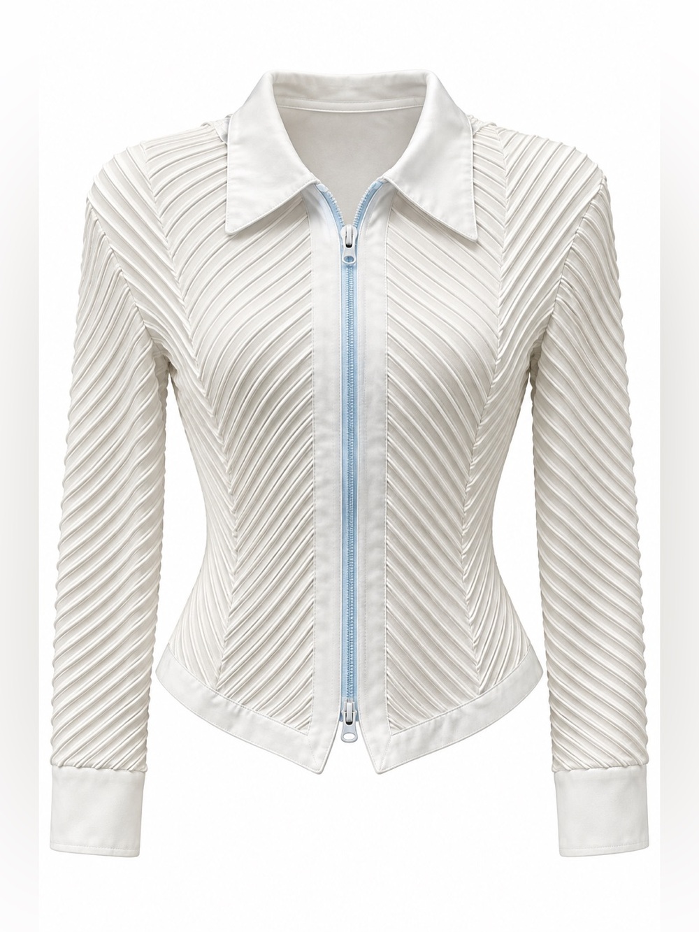 Joseph Ribkoff White Textured Zip Jacket Top Y2K Office Siren Size 8